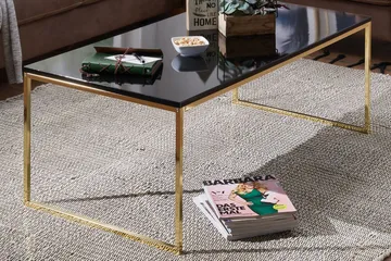 Jaise Sofabord 120 cm - Svart/Gull - Møbler - Bord - Sofabord & salongbord