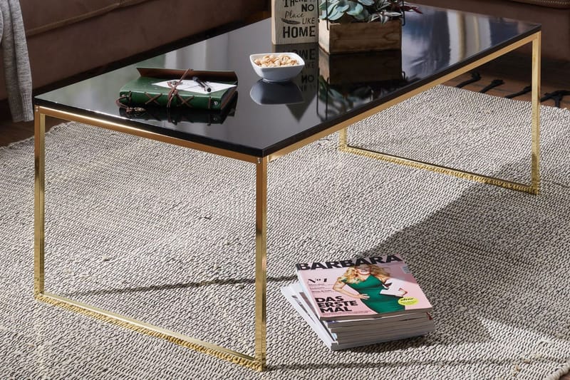 Jaise Sofabord 120 cm - Svart/Gull - Møbler - Bord - Sofabord & salongbord