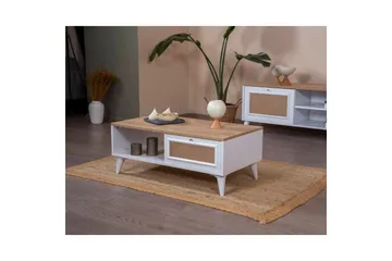 Sofabord Jatinder Hvit / Eik - Hvit / Eik - Møbler - Bord - Sofabord & salongbord