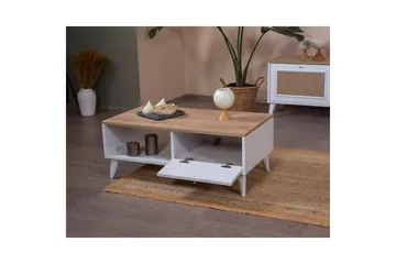 Sofabord Jatinder Hvit / Eik - Hvit / Eik - Møbler - Bord - Sofabord & salongbord