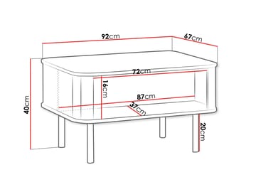 Joriel Sofabord 92 cm - Beige|svart - Møbler - Bord - Sofabord & salongbord - Sofabord med oppbevaring