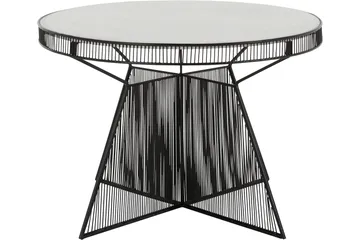 Juntolo 77x77 cm Rundt Sofabord i Marmor med Understell i Metall - Hvit - Møbler - Bord - Sofabord & salongbord