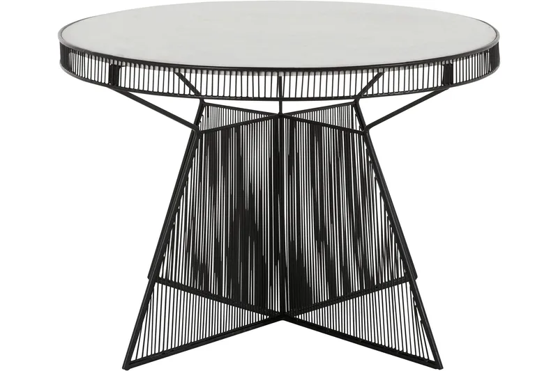 Juntolo 77x77 cm Rundt Sofabord i Marmor med Understell i Metall - Hvit - Møbler - Bord - Sofabord & salongbord