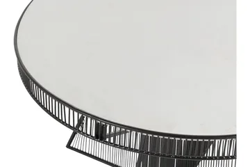 Juntolo 77x77 cm Rundt Sofabord i Marmor med Understell i Metall - Hvit - Møbler - Bord - Sofabord & salongbord