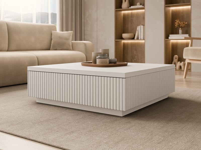 Juvik Sofabord 80 cm - beige - Møbler - Bord - Sofabord & salongbord - Sofabord med oppbevaring