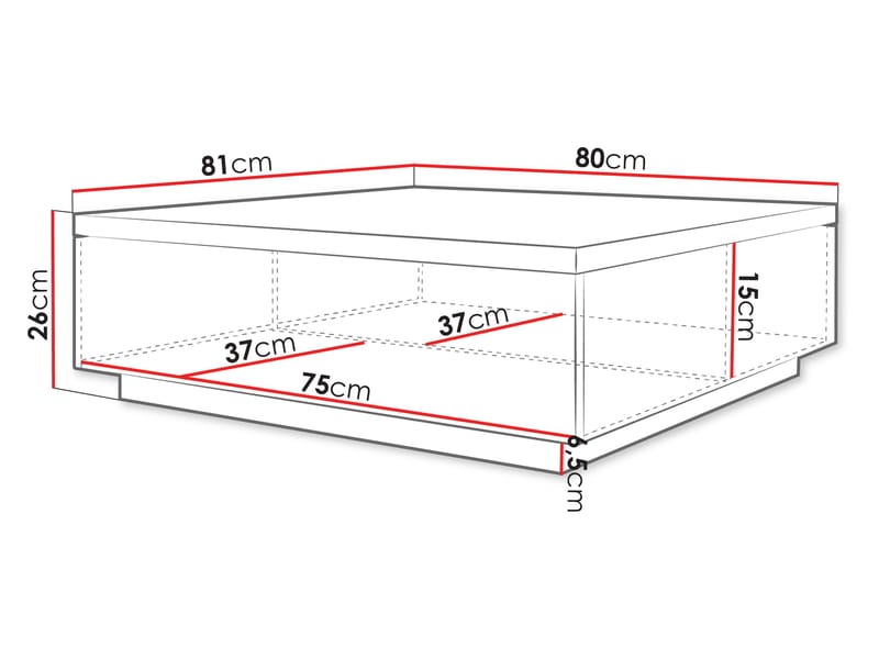 Juvik Sofabord 80 cm - hvit - Møbler - Bord - Sofabord & salongbord - Sofabord med oppbevaring