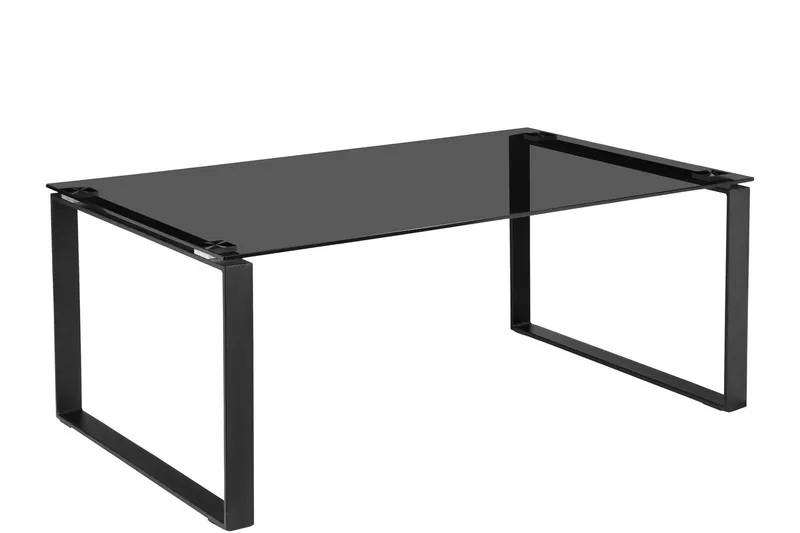 Kaedien Salongbord 110x70 cm Rektangulært i Glass og Metall, Røykgrå