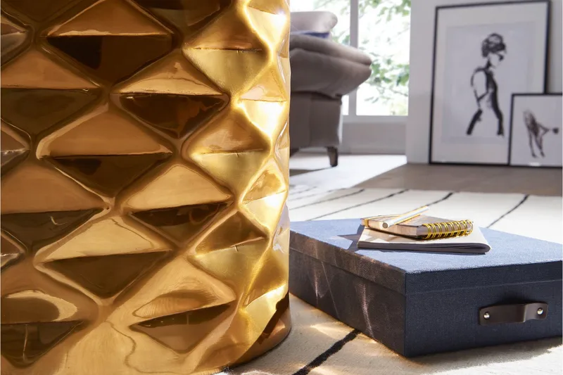 Kaegi Sofabord 44 cm Rundt - Gull - Møbler - Bord - Sofabord & salongbord