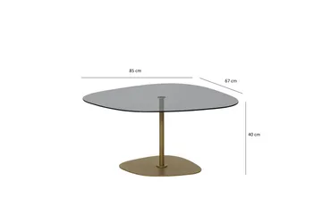 Karamea Sofabord 85 cm - Grå/Gull - Møbler - Bord - Sofabord & salongbord