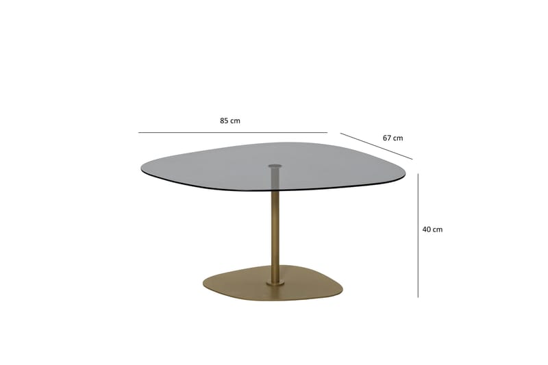 Karamea Sofabord 85 cm - Grå/Gull - Møbler - Bord - Sofabord & salongbord