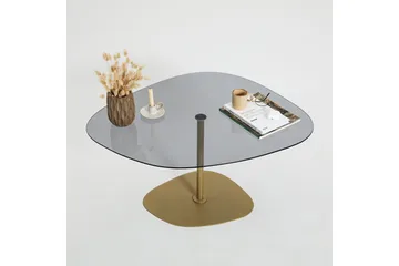 Karamea Sofabord 85 cm - Grå/Gull - Møbler - Bord - Sofabord & salongbord