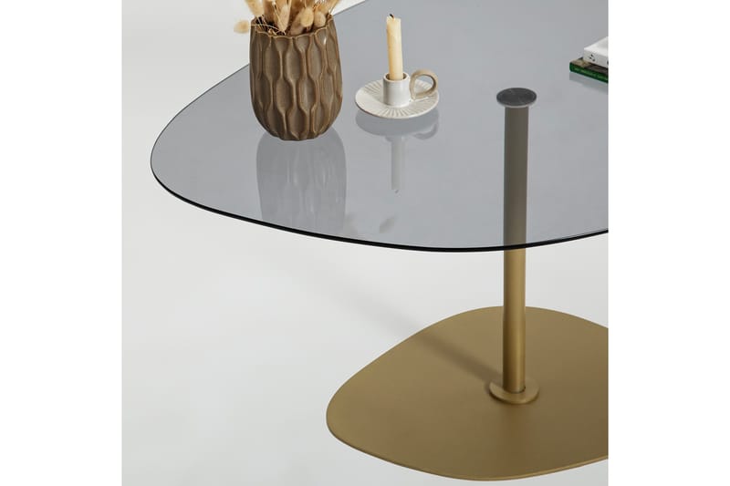 Karamea Sofabord 85 cm - Grå/Gull - Møbler - Bord - Sofabord & salongbord