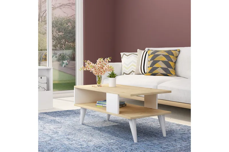 KaRusta Sofabord 90x40x90 cm - Hvit - Møbler - Bord - Sofabord & salongbord