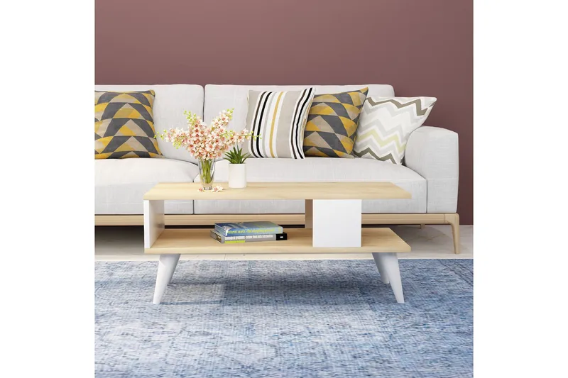 KaRusta Sofabord 90x40x90 cm - Hvit - Møbler - Bord - Sofabord & salongbord