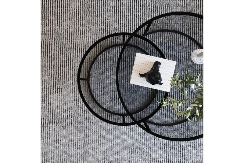 Kashiwa 60 cm Rundt Sofabord i Glass med Glass og Metall - Røykgrå - Møbler - Bord - Sofabord & salongbord