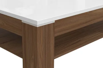 Keoisha Sofabord 120 cm med Oppbevaringshylle - Brun/Hvit - Møbler - Bord - Sofabord & salongbord