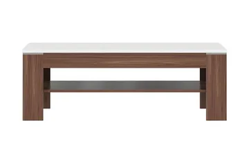 Keoisha Sofabord 120 cm med Oppbevaringshylle - Brun/Hvit - Møbler - Bord - Sofabord & salongbord