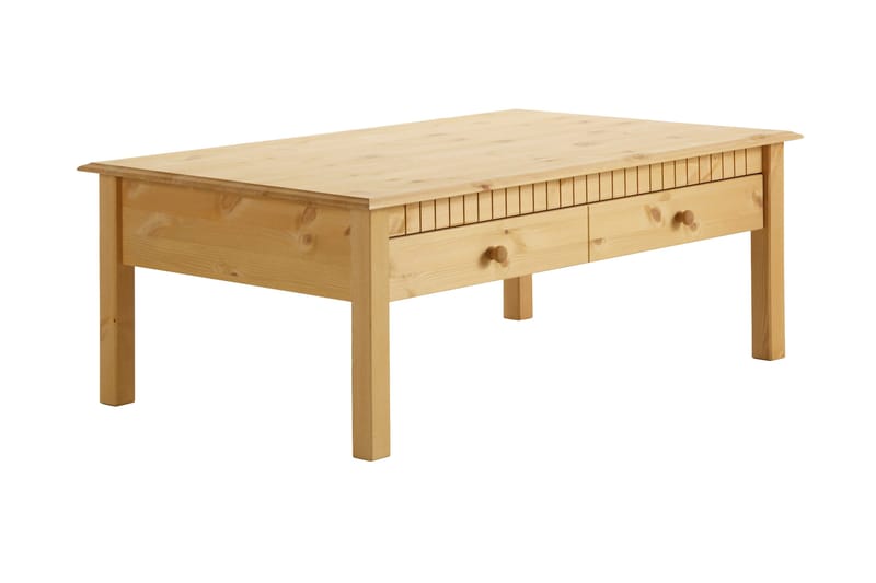 Kersey 110 cm Rektangulært Sofabord med Skuffer i Furu - Brun - Møbler - Bord - Sofabord & salongbord