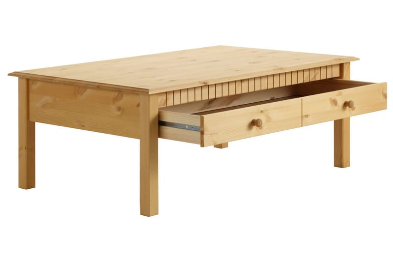 Kersey 110 cm Rektangulært Sofabord med Skuffer i Furu - Brun - Møbler - Bord - Sofabord & salongbord
