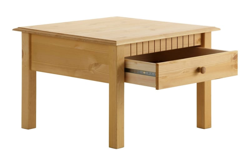 Kersey 60 cm Kvadratisk Sofabord med Skuffer i Furu - Brun - Møbler - Bord - Sofabord & salongbord