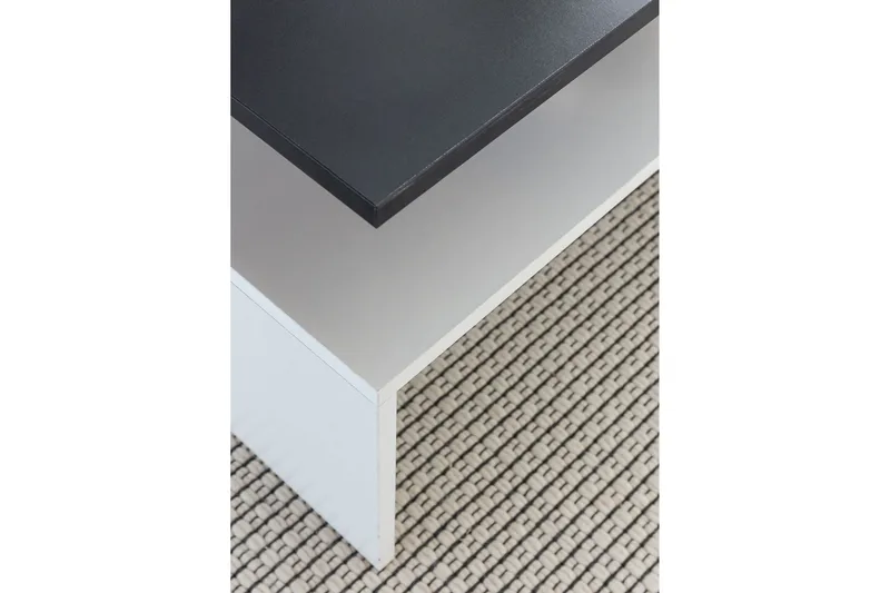 Ketchum Sofabord 90 cm med Oppbevaringshylle - Svart/Hvit - Møbler - Bord - Sofabord & salongbord