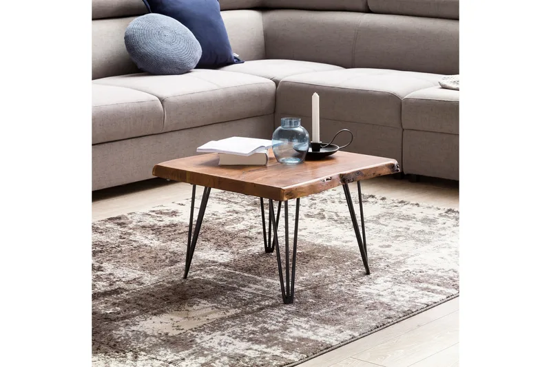 Kezia Sofabord 56 cm - Massivt Tre/Svart - Møbler - Bord - Sofabord & salongbord