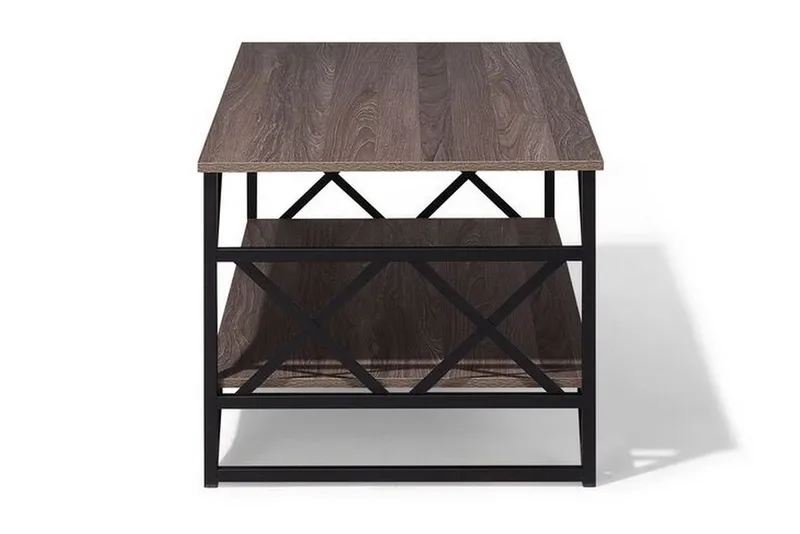 Kindertofte Sofabord 120 cm med Oppbevaringshylle - Brungrå - Møbler - Bord - Sofabord & salongbord - Sofabord med oppbevaring