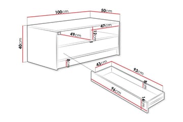 Kintore 50 cm Rektangulært Sofabord med Skuffer i Tre - Hvit - Møbler - Bord - Sofabord & salongbord