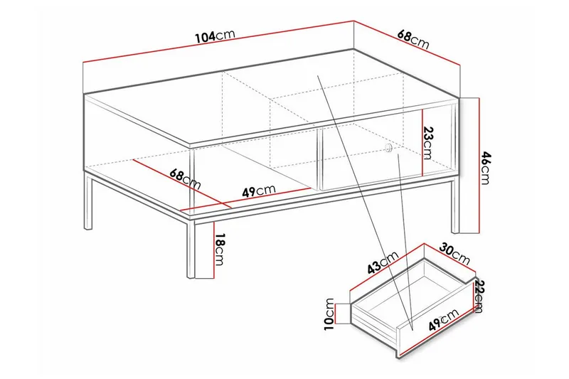 Klinkerville Sofabord 68,1 cm - Hvid - Møbler - Bord - Sofabord & salongbord