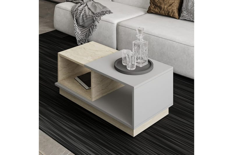 Sofabord Konsept Travertin / Grå - Travertin / Grå - Møbler - Bord - Sofabord & salongbord