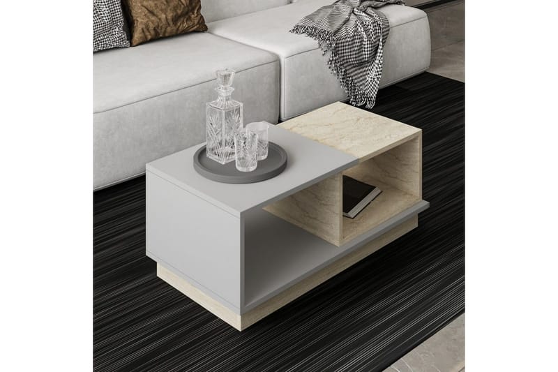 Sofabord Konsept Travertin / Grå - Travertin / Grå - Møbler - Bord - Sofabord & salongbord