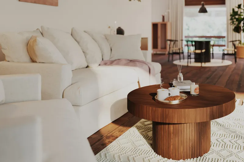 Kopparbo Rundt Sofabord 90 cm - Valnøtt / Tre / Mørk brun - Møbler - Bord - Sofabord & salongbord