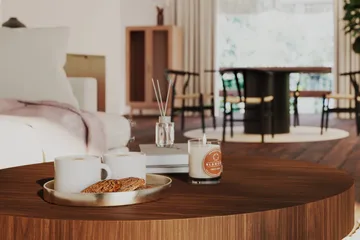 Kopparbo Rundt Sofabord 90 cm - Valnøtt / Tre / Mørk brun - Møbler - Bord - Sofabord & salongbord