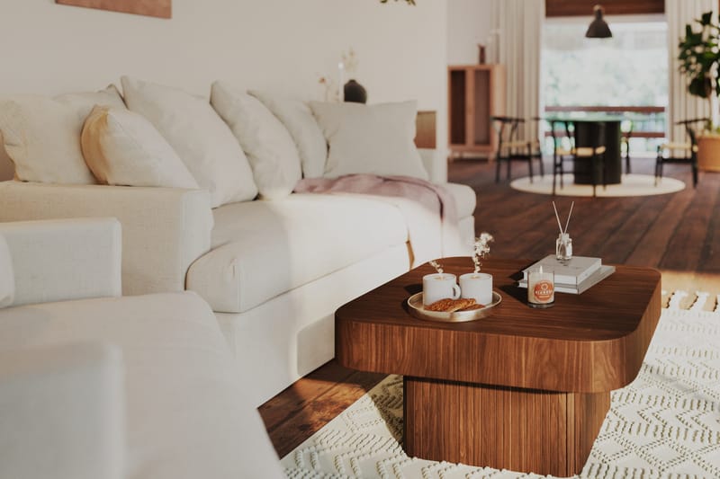 Kopparbo Sofabord 80 cm - Mørk brun valnøttre - Møbler - Bord - Sofabord & salongbord