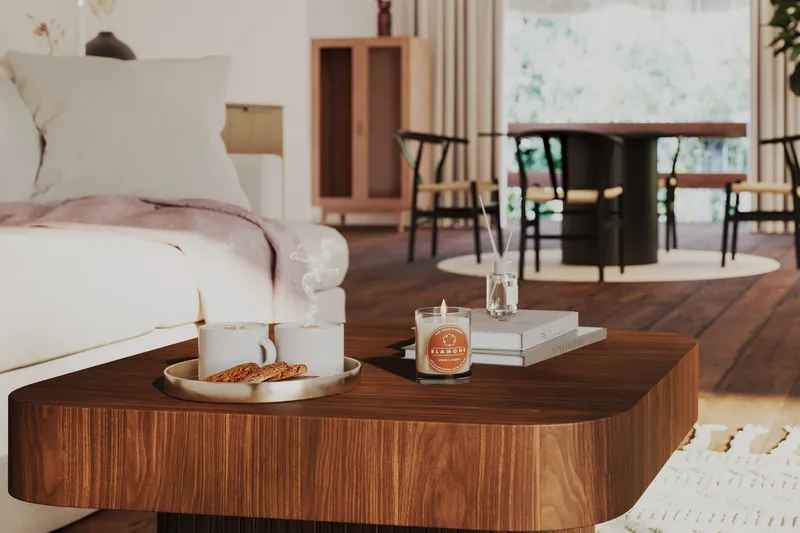 Kopparbo Sofabord 80 cm - Mørk brun valnøttre - Møbler - Bord - Sofabord & salongbord