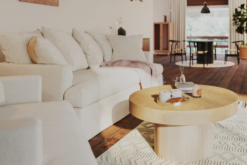 Kopparbo Sofabord - Lyst hvitlasert eiketre - Møbler - Bord - Sofabord & salongbord