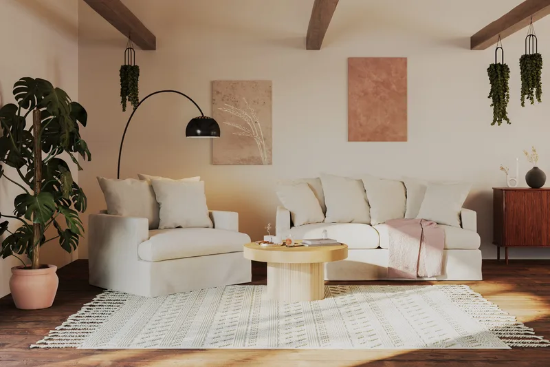 Kopparbo Sofabord - Lyst hvitlasert eiketre - Møbler - Bord - Sofabord & salongbord