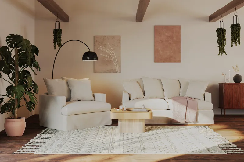 Kopparbo Soffbord 80 cm - Lyst hvitlasert eiketre - Møbler - Bord - Sofabord & salongbord