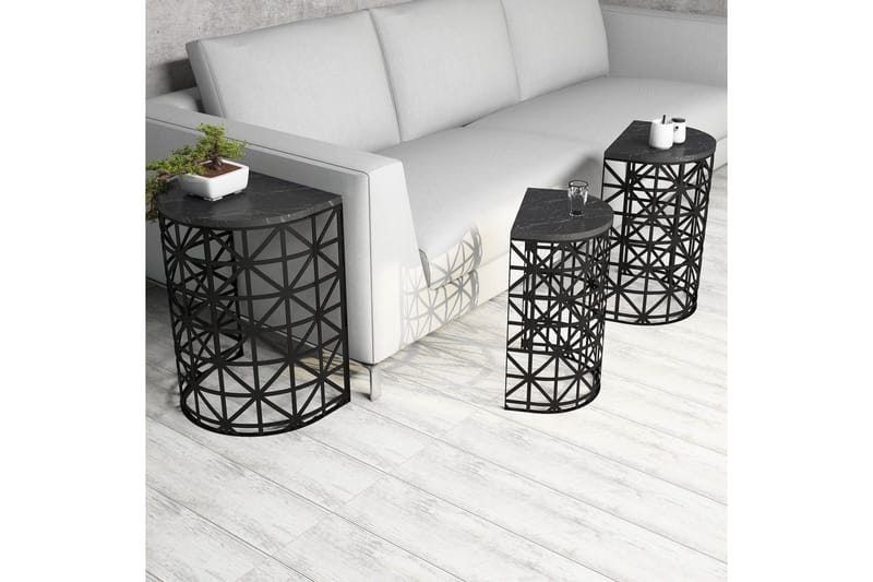 Koraleigh Settbord 46 cm - Svart - Møbler - Bord - Sofabord & salongbord