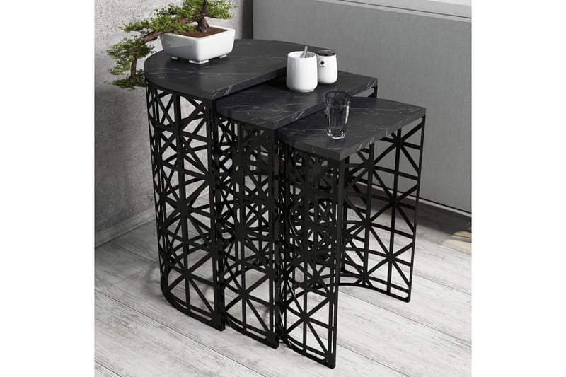 Koraleigh Settbord 46 cm - Svart - Møbler - Bord - Sofabord & salongbord