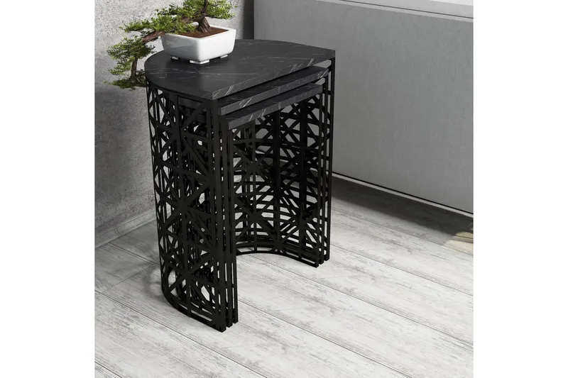 Koraleigh Settbord 46 cm - Svart - Møbler - Bord - Sofabord & salongbord