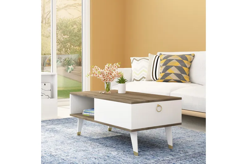 Koruco Sofabord 90x42,4x90 cm - Brun - Møbler - Bord - Sofabord & salongbord