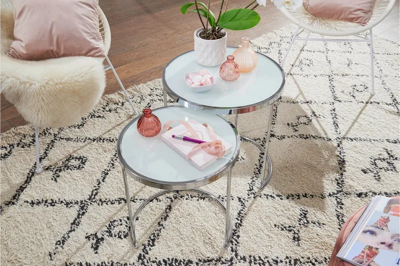 Krecker Settbord 50 cm - Hvit - Møbler - Bord - Sofabord & salongbord