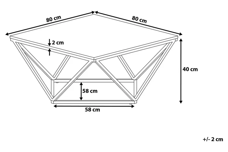 Kubsch Kaffebord Marmormønster - Svart - Møbler - Bord - Sofabord & salongbord
