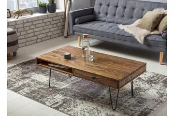 Langner Sofabord 117 cm med Oppbevaring 2 Skuffer + Hyller - Møbler - Bord - Sofabord & salongbord - Sofabord med oppbevaring