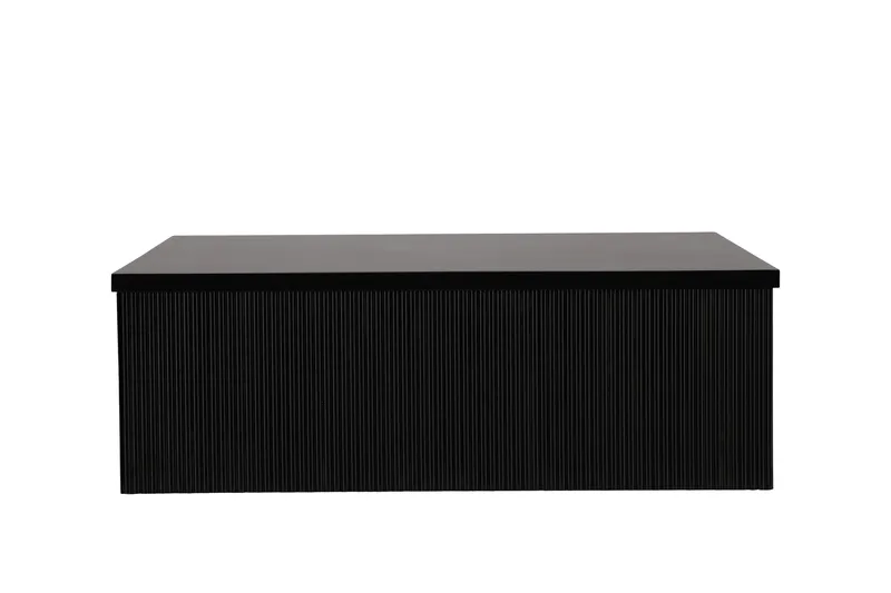 Lenox Kvadratisk Sofabord 90 cm i Tre med Riflet Sarg, Sort