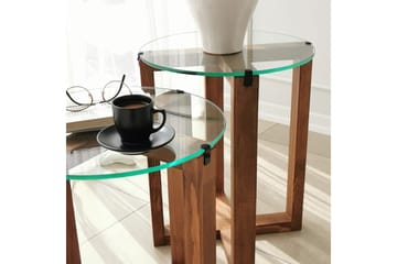 Liepene Settbord 50x40x50 cm Rundt - Brun - Møbler - Bord - Sofabord & salongbord