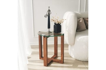 Liepene Settbord 50x40x50 cm Rundt - Brun - Møbler - Bord - Sofabord & salongbord