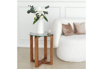 Liepene Settbord 50x40x50 cm Rundt - Brun - Møbler - Bord - Sofabord & salongbord