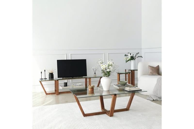 Liepene Sofabord 105x35x105 cm - Brun - Møbler - Bord - Sofabord & salongbord